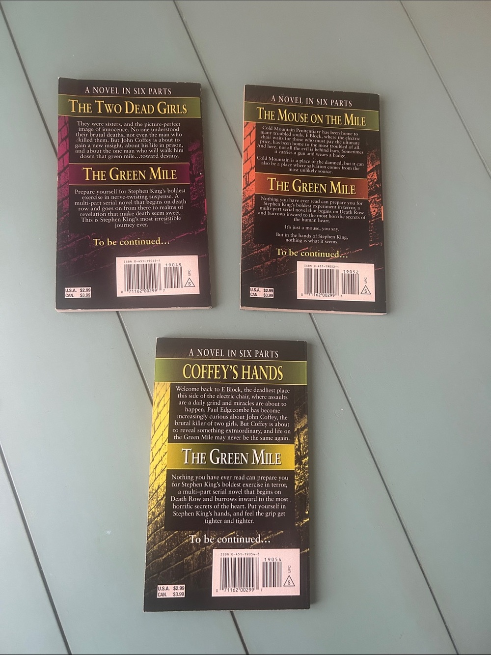 Stephen King The Green Mile Books 1β3 | Vintage Paperback Set | 1996 - Picture 2 of 11
